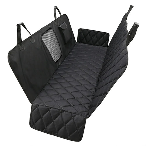 LDLC CZD-U-03 Car Rear Seat Protective Cover Waterproof Oxford Cloth Pet Dog Car Back Seat Cushion Mat with Mesh Window - Black - 1