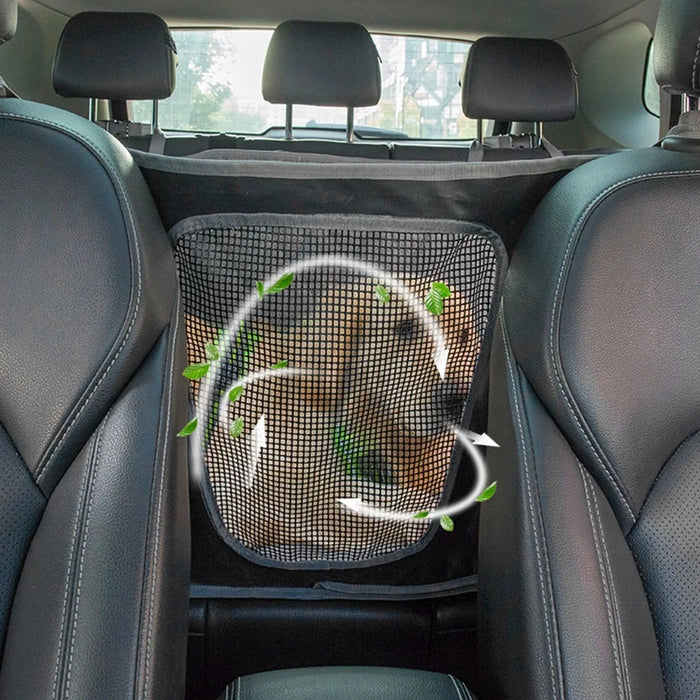 LDLC CZD-U-03 Car Rear Seat Protective Cover Waterproof Oxford Cloth Pet Dog Car Back Seat Cushion Mat with Mesh Window - Black - 3