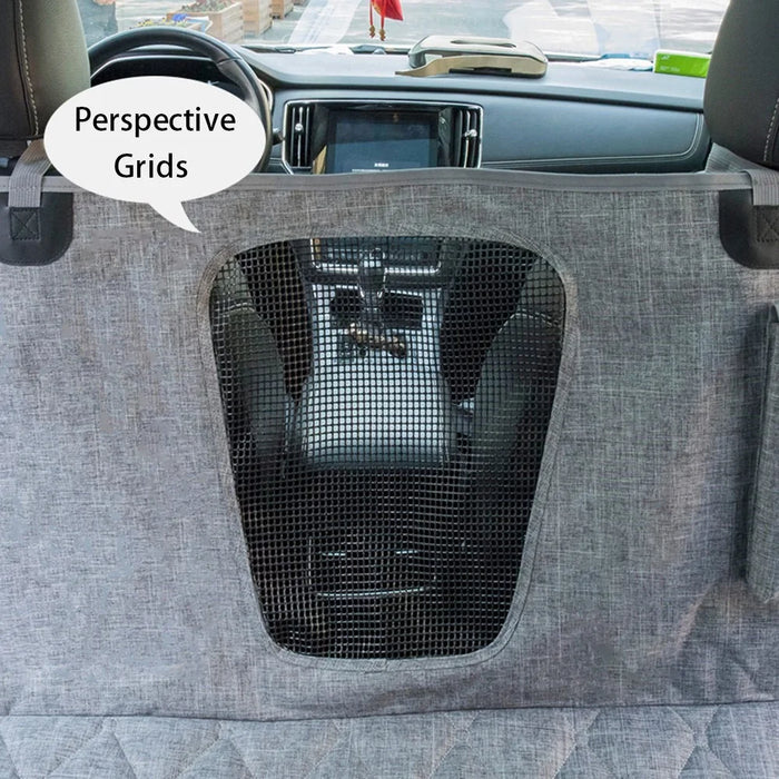LDLC CZD-U-03 Car Rear Seat Protective Cover Waterproof Oxford Cloth Pet Dog Car Back Seat Cushion Mat with Mesh Window - Black - 6