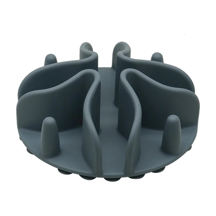 Silicone Dog Slow Feeding Bowl Insert with Suction Cup Pet Food Dispenser Accessories - Grey - 1