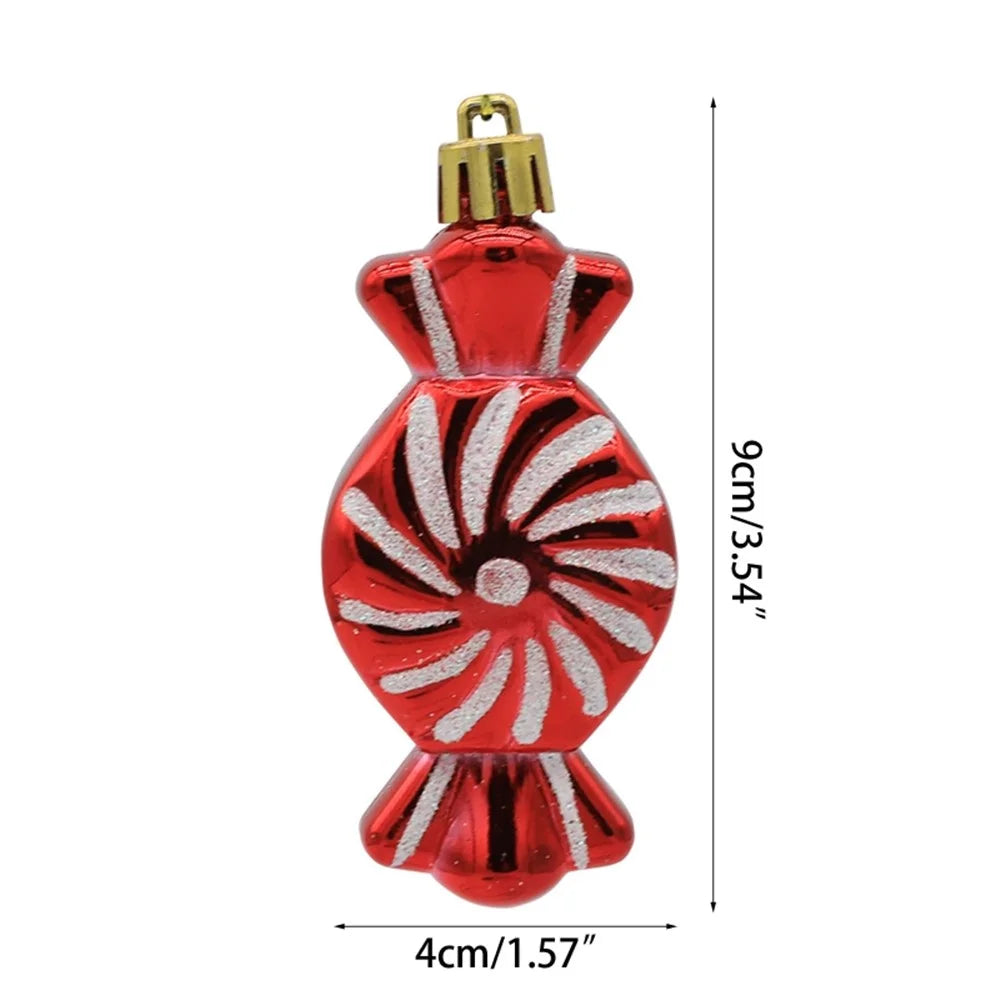 6PCS Candy Shaped Ornaments Christmas Tree Decorations Home Wedding Birthday Party Decors - Blue - 6
