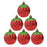 6PCS 6cm Christmas Ornament Electroplating Strawberry Ball Plastic Hanging Decoration - 1
