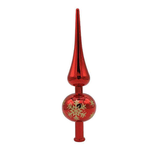 Plastic Electroplated Pointed Christmas Tree Topper Ornament Xmas Party Decoration - Red - 1