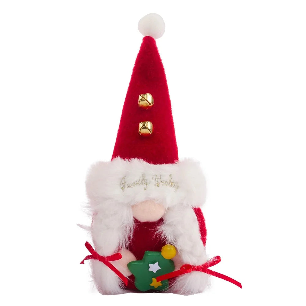 Christmas Gnome Doll Ornament Santa Cute Toy Decoration for Home Office Desktop - Girl - 1
