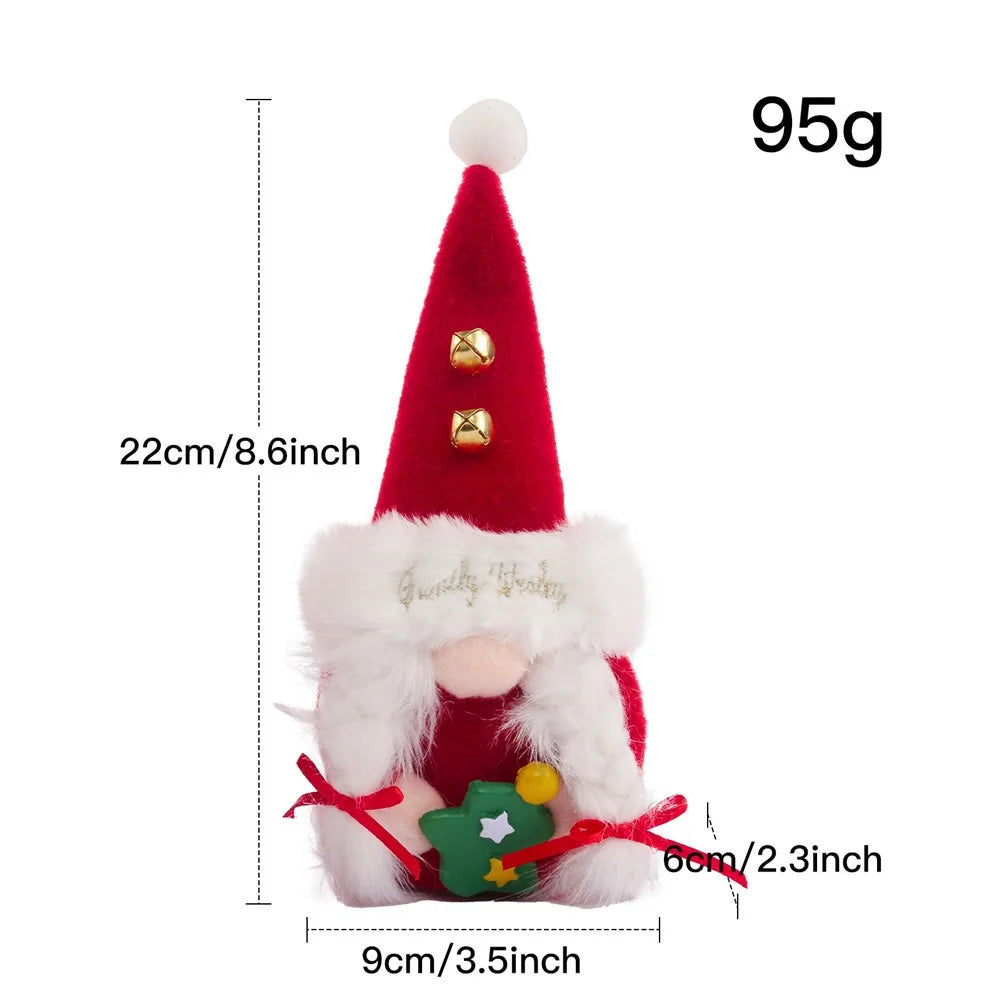 Christmas Gnome Doll Ornament Santa Cute Toy Decoration for Home Office Desktop - Girl - 5