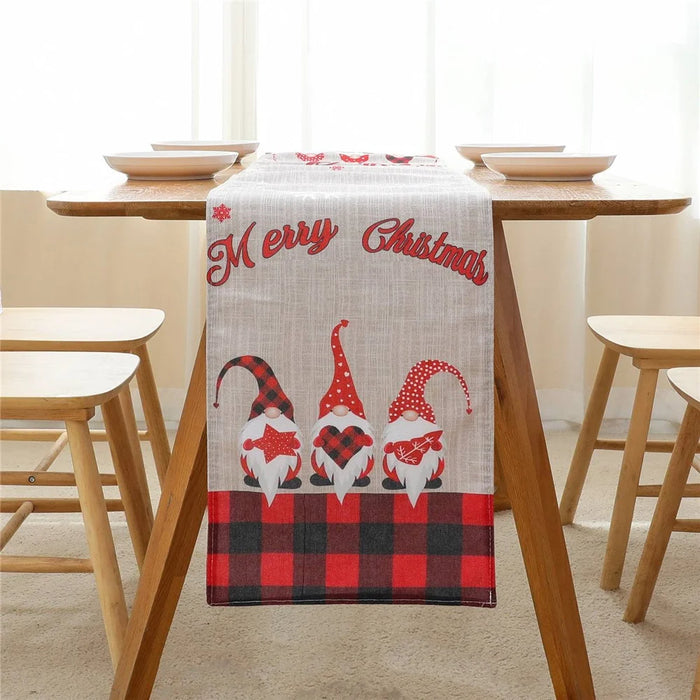 2022Sa40 176x34cm Soft Rudolph Pattern Table Cloth Christmas Tablecloth Holiday Decoration Rectangle Table Cover for Dinner Parties - 3
