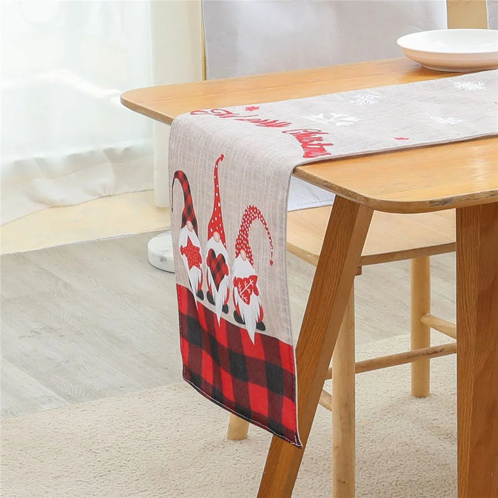 2022Sa40 176x34cm Soft Rudolph Pattern Table Cloth Christmas Tablecloth Holiday Decoration Rectangle Table Cover for Dinner Parties - 4