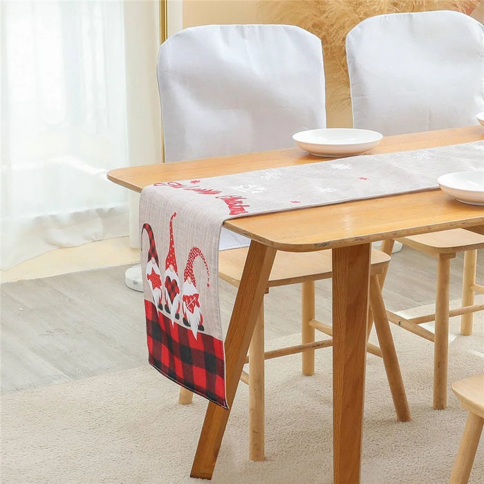 2022Sa40 176x34cm Soft Rudolph Pattern Table Cloth Christmas Tablecloth Holiday Decoration Rectangle Table Cover for Dinner Parties - 5