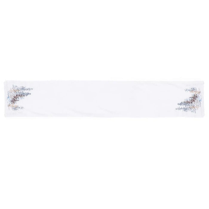 2022Sa31 182x33cm Nordic Style Table Cloth Christmas Tree Pattern Tablecloth Rectangle Table Mat for Home Office Hotel - 2