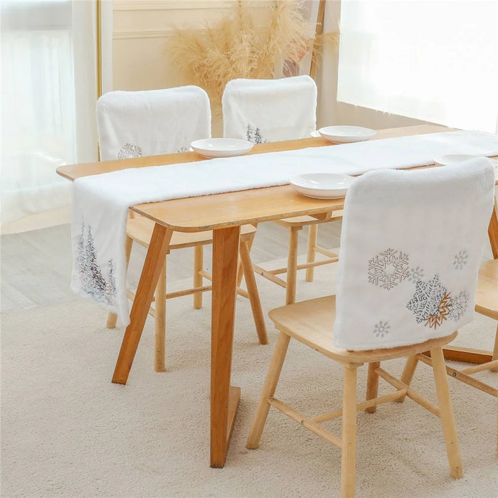 2022Sa31 182x33cm Nordic Style Table Cloth Christmas Tree Pattern Tablecloth Rectangle Table Mat for Home Office Hotel - 5