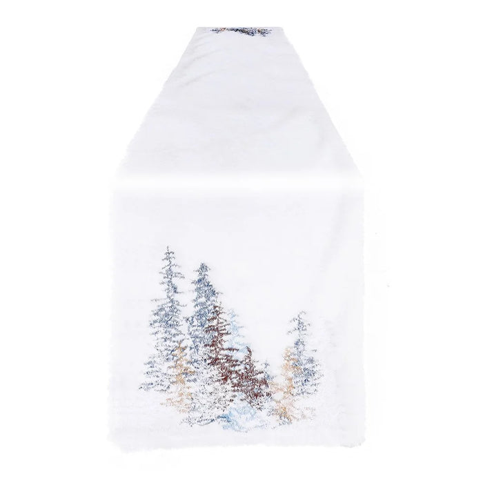 2022Sa31 182x33cm Nordic Style Table Cloth Christmas Tree Pattern Tablecloth Rectangle Table Mat for Home Office Hotel - 7