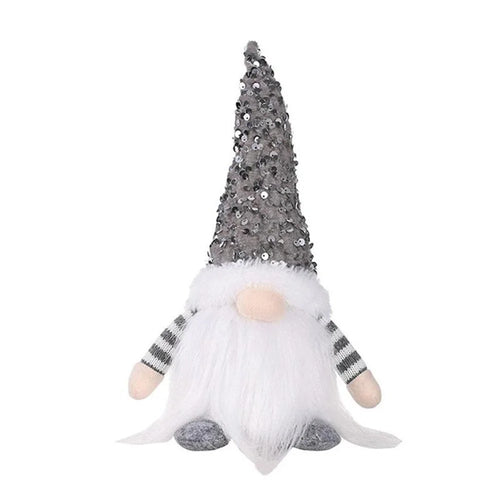 Little Christmas Gnome Doll Ornament Luminous Party Cute Toy Decoration - Grey - 1