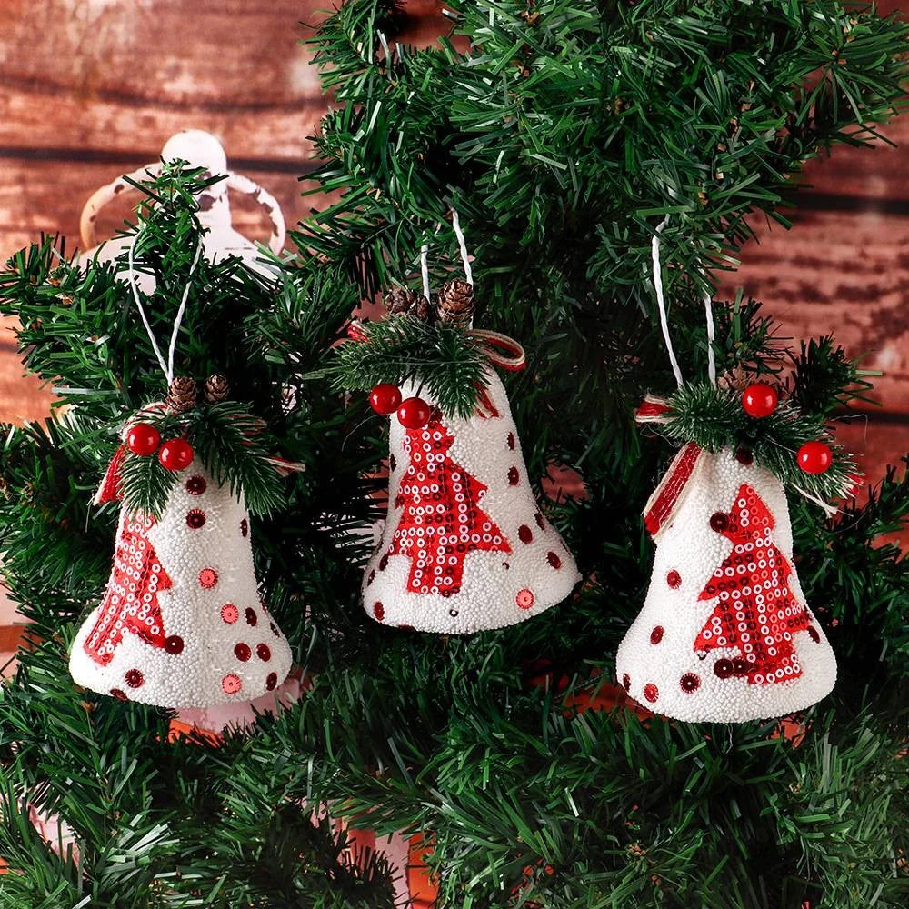 HL951 Christmas Plaid Ball Ornament Tree Hanging Decor Holiday Party New Year Decoration - Wave - 4