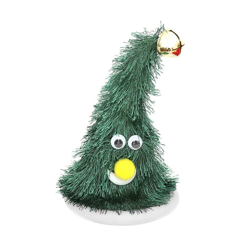 Christmas Swing Hat Decor Ornament Electric Xmas Tree Doll (Not Wearing) for Home Office Desktop - Tree/Bell - 1