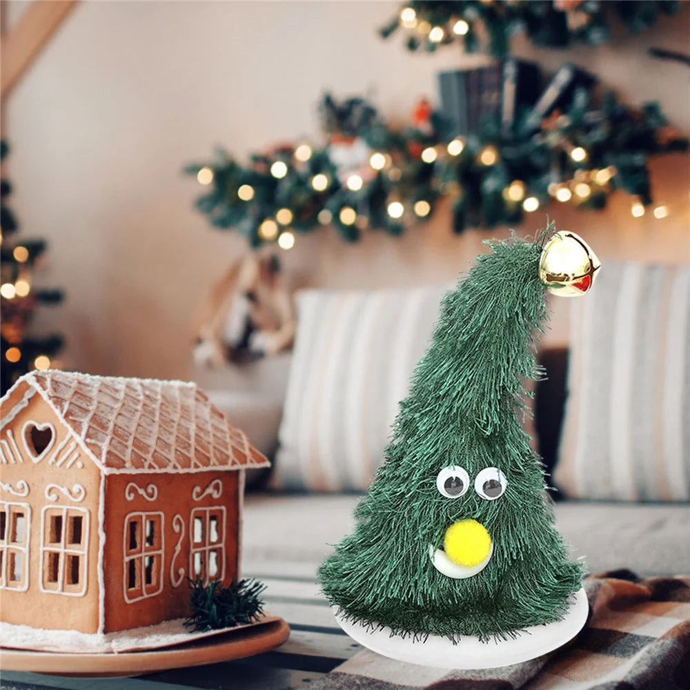 Christmas Swing Hat Decor Ornament Electric Xmas Tree Doll (Not Wearing) for Home Office Desktop - Tree/Bell - 2