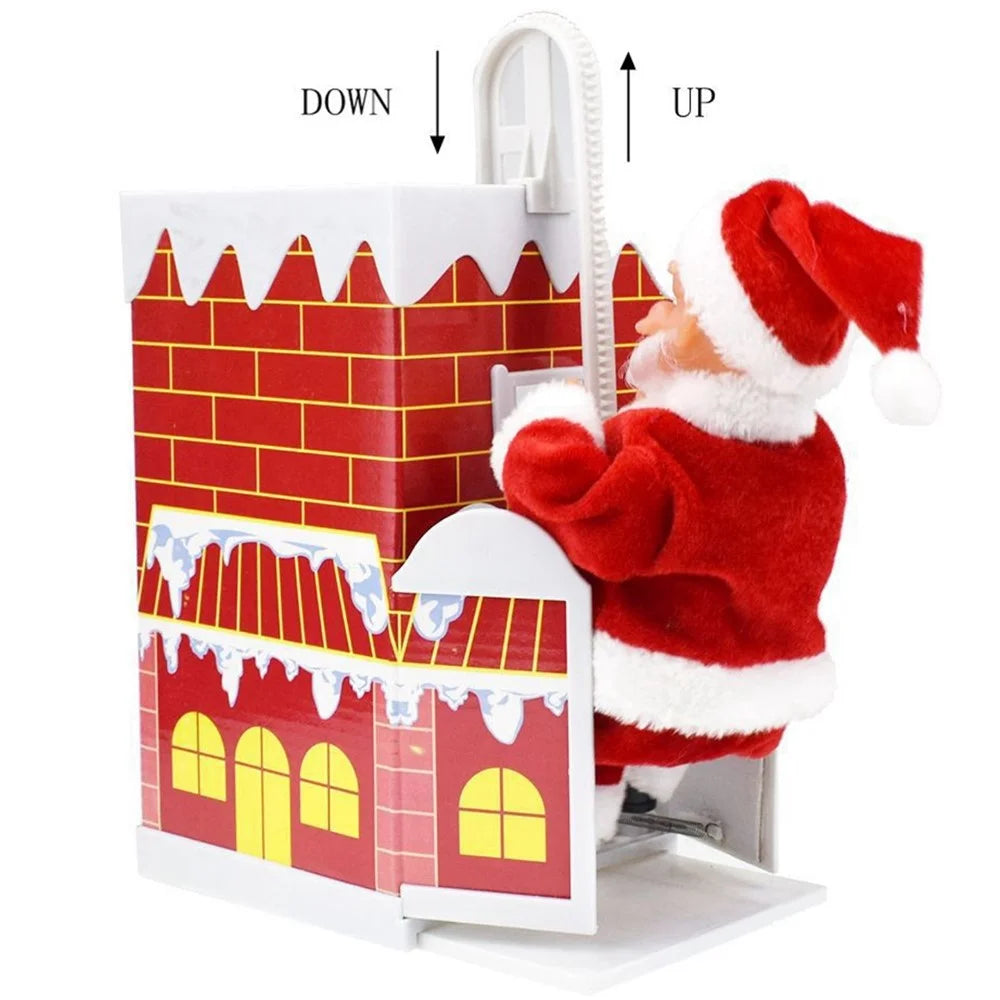Electric Climbing Santa Claus Wall Chimney Climbing Santa Music Toy Kids Xmas Gift - 2
