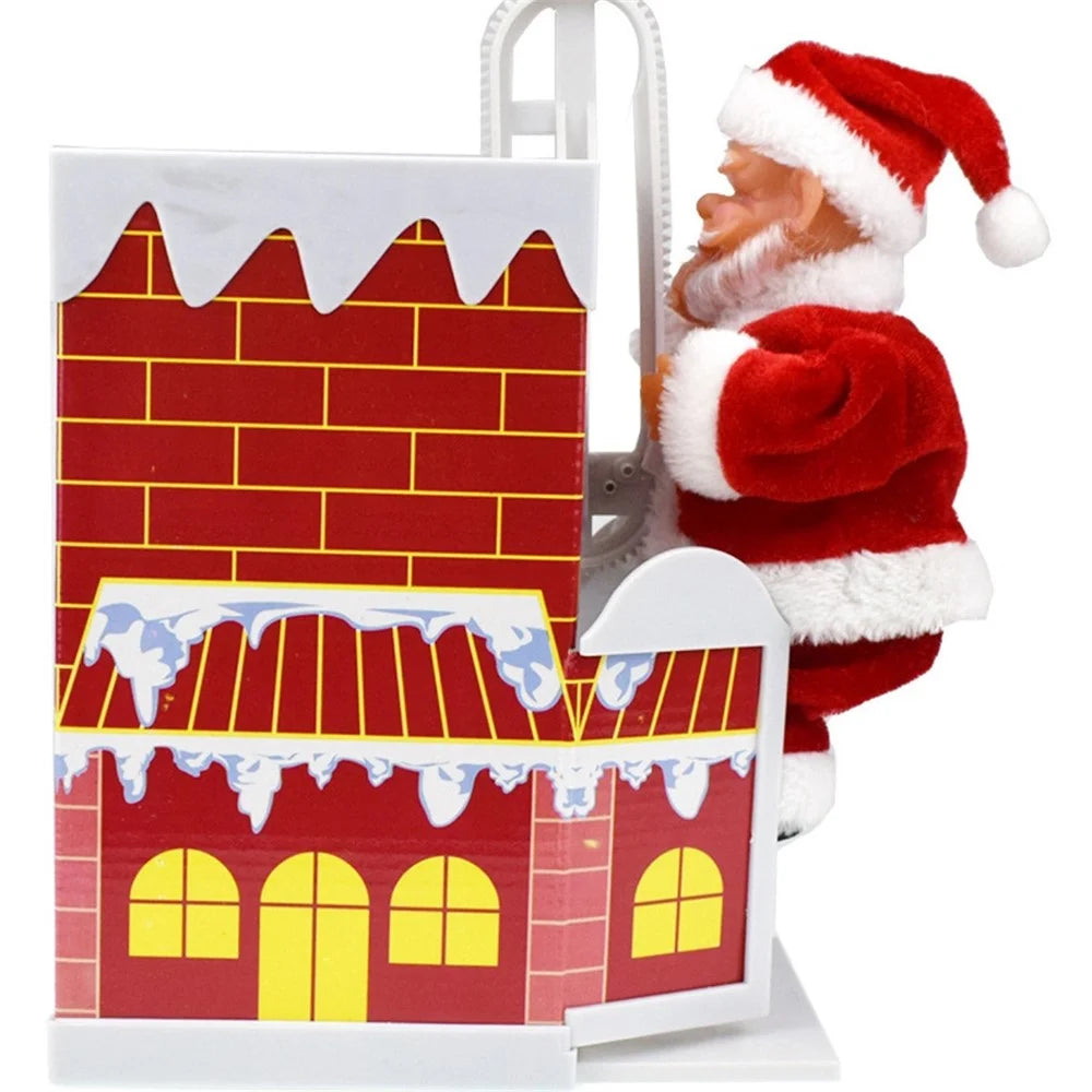 Electric Climbing Santa Claus Wall Chimney Climbing Santa Music Toy Kids Xmas Gift - 3