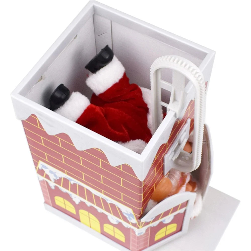 Electric Climbing Santa Claus Wall Chimney Climbing Santa Music Toy Kids Xmas Gift - 5
