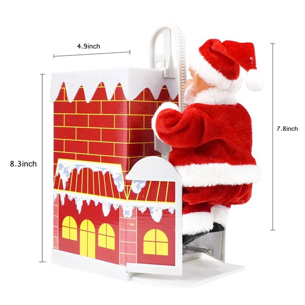 Electric Climbing Santa Claus Wall Chimney Climbing Santa Music Toy Kids Xmas Gift - 7