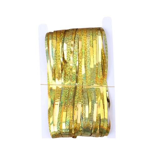 1m*2m Laser Fringe Curtain Metallic Door Streamers Holidays Christmas Gift Party Decoration Photo Backdrop - Gold - 1