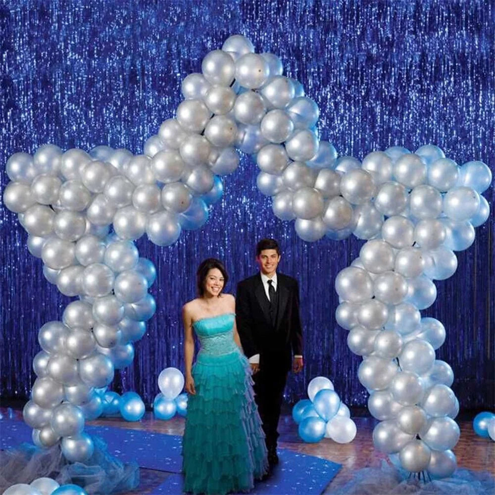 1m*2m Laser Fringe Curtain Metallic Door Streamers Holidays Christmas Gift Party Decoration Photo Backdrop - Gold - 4