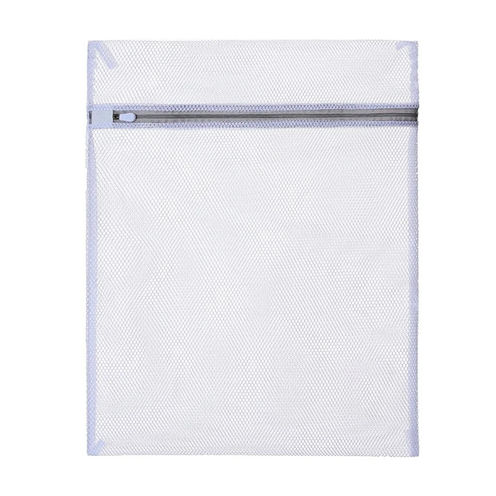 MM-X001 50x60cm Zippered Mesh Laundry Bag Polyester Wash Bags Coarse Net Laundry Basket for Washing Machines - 1
