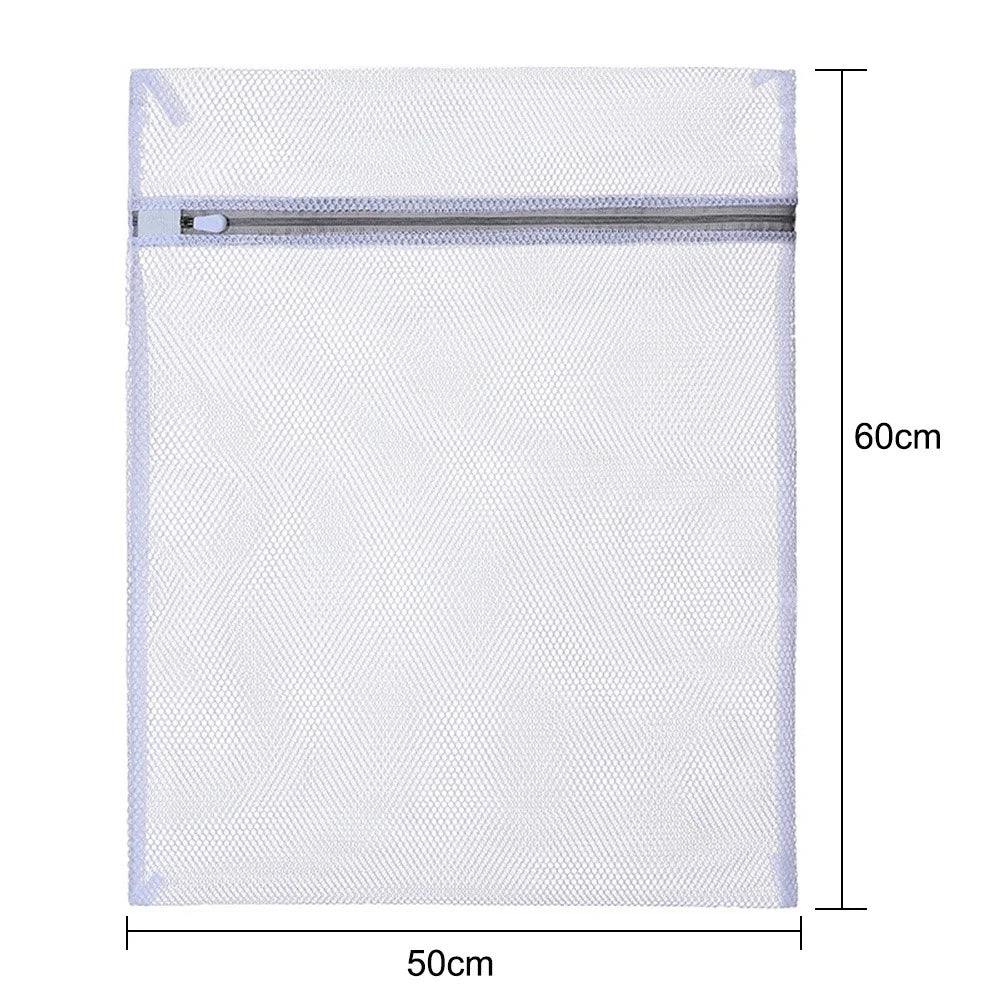 MM-X001 50x60cm Zippered Mesh Laundry Bag Polyester Wash Bags Coarse Net Laundry Basket for Washing Machines - 3