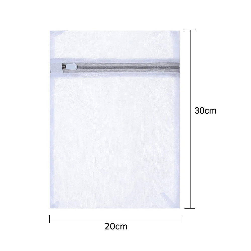 MM-X001 20x30cm 70g Laundry Bag Thickened Zipper Mesh Machine Washable Underwear Delicate Washing Bag (Thin Mesh) - 6