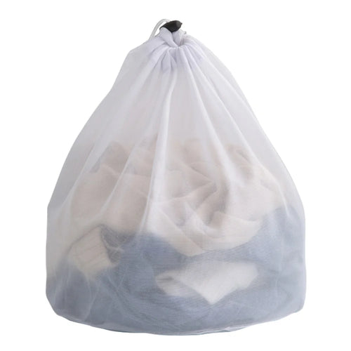 30x40cm Convenient Drawstring Laundry Mesh Bag for Home School Travel, Machine Washable Delicate Washing Bag (Thin Mesh) - 1