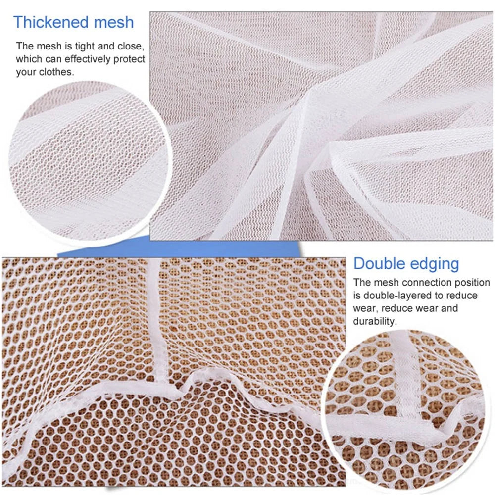 30x40cm Reusable Underwear Delicate Washing Bag Drawstring Laundry Bag (Thick Mesh) - 7