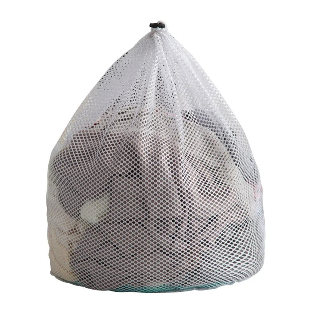 50x60cm Washing Machine Reusable Delicate Mesh Bag Drawstring Laundry Wash Bag (Thick Mesh) - 1