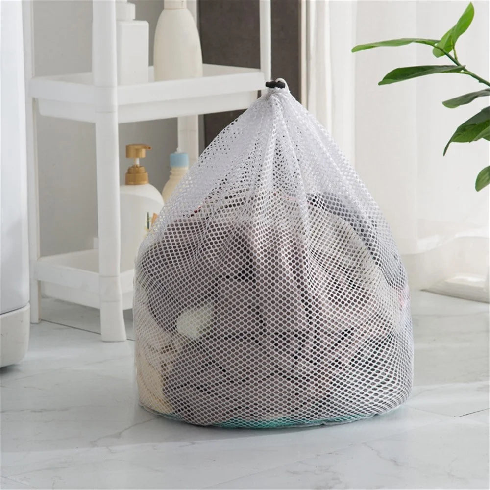 50x60cm Washing Machine Reusable Delicate Mesh Bag Drawstring Laundry Wash Bag (Thick Mesh) - 2