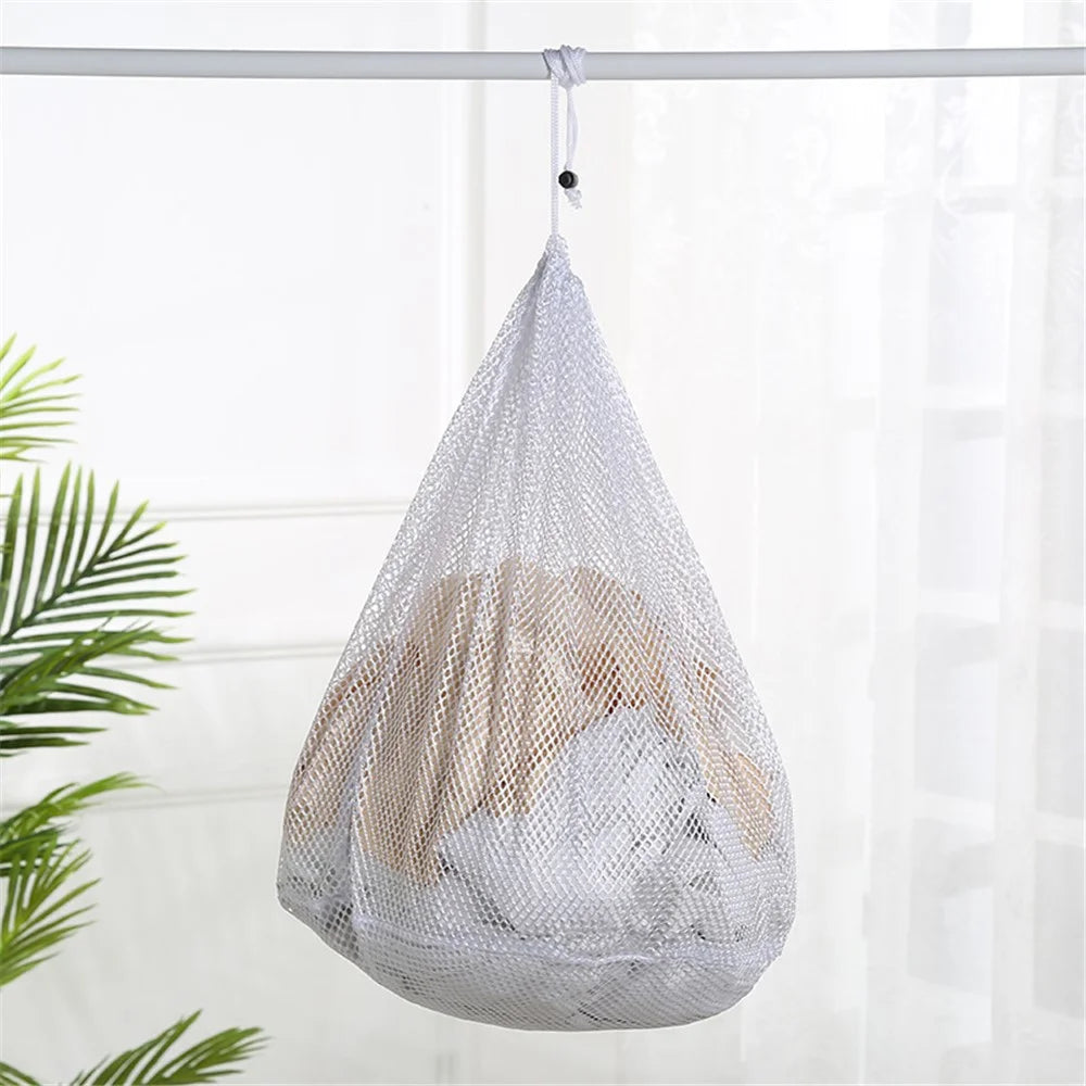 40x50cm Drawstring Washing Machine Laundry Bag Underwear Delicate Wash Bag (Thick Mesh) - 4