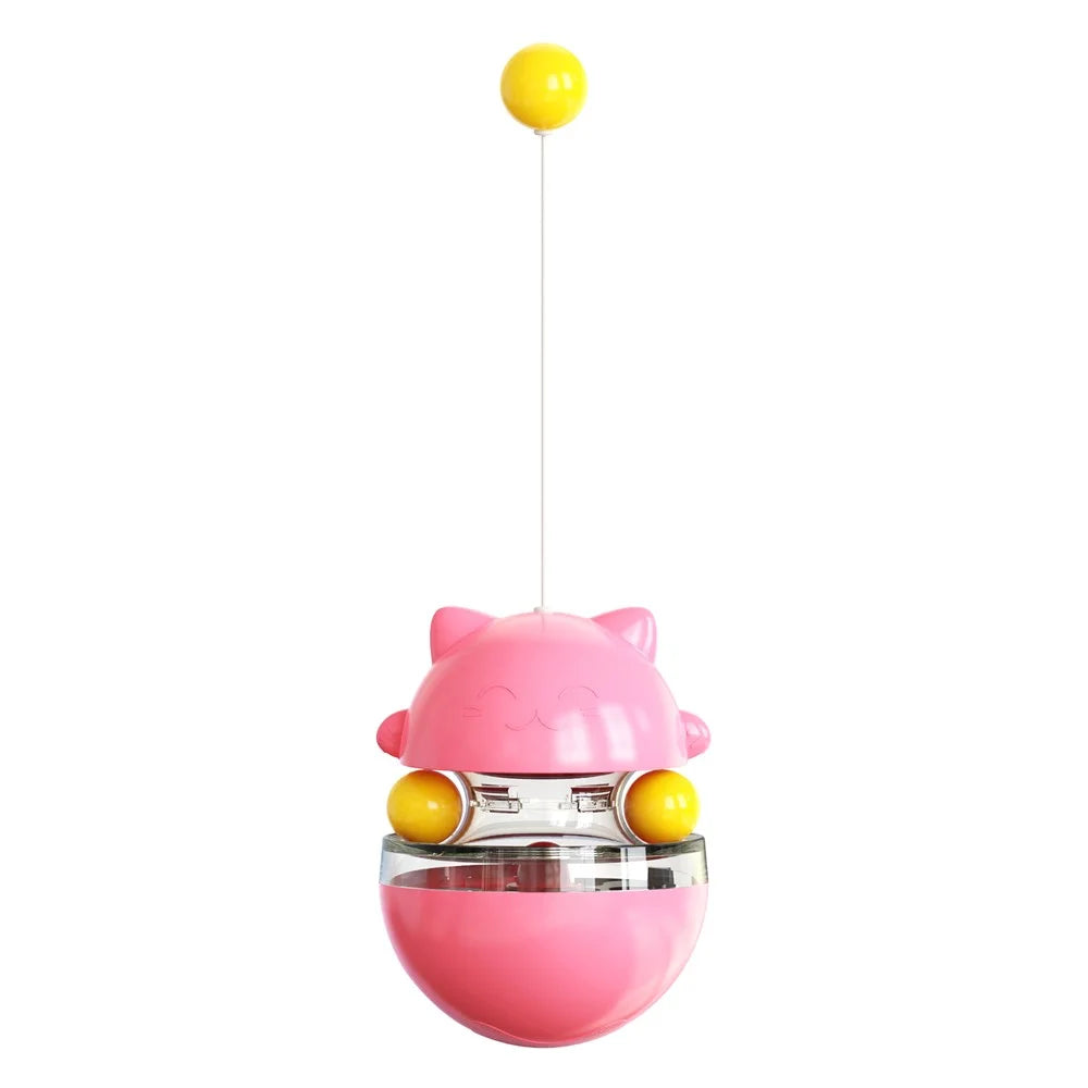 ZCM-01 Interactive Cat Ball Toys Gift Adjustable Food Dispensing Cat Toy Funny Exercise Kitten Tumbler Teaser Toys (CE / CPC / FDA / ROHS) - Pink - 2