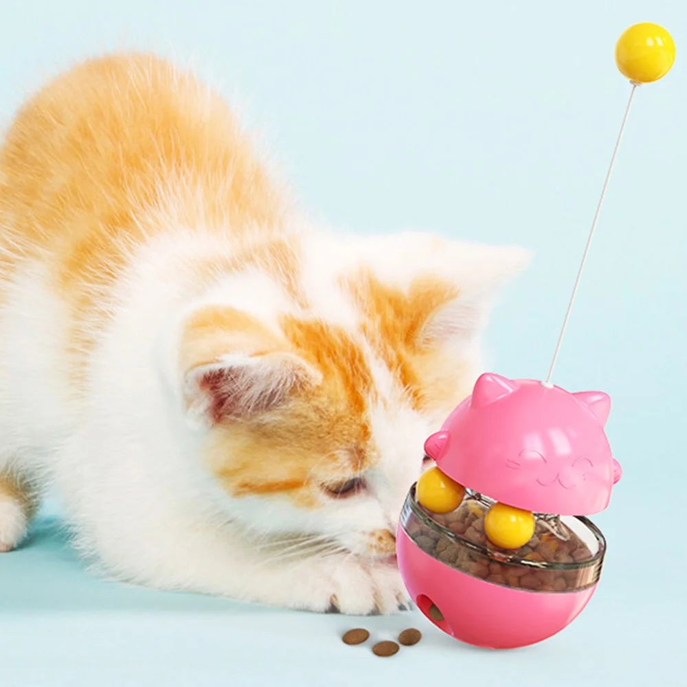 ZCM-01 Interactive Cat Ball Toys Gift Adjustable Food Dispensing Cat Toy Funny Exercise Kitten Tumbler Teaser Toys (CE / CPC / FDA / ROHS) - Pink - 4
