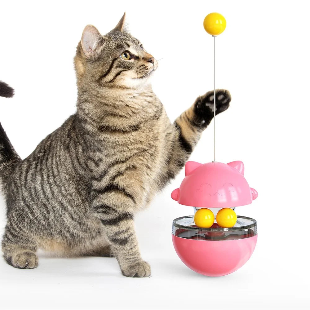 ZCM-01 Interactive Cat Ball Toys Gift Adjustable Food Dispensing Cat Toy Funny Exercise Kitten Tumbler Teaser Toys (CE / CPC / FDA / ROHS) - Pink - 7