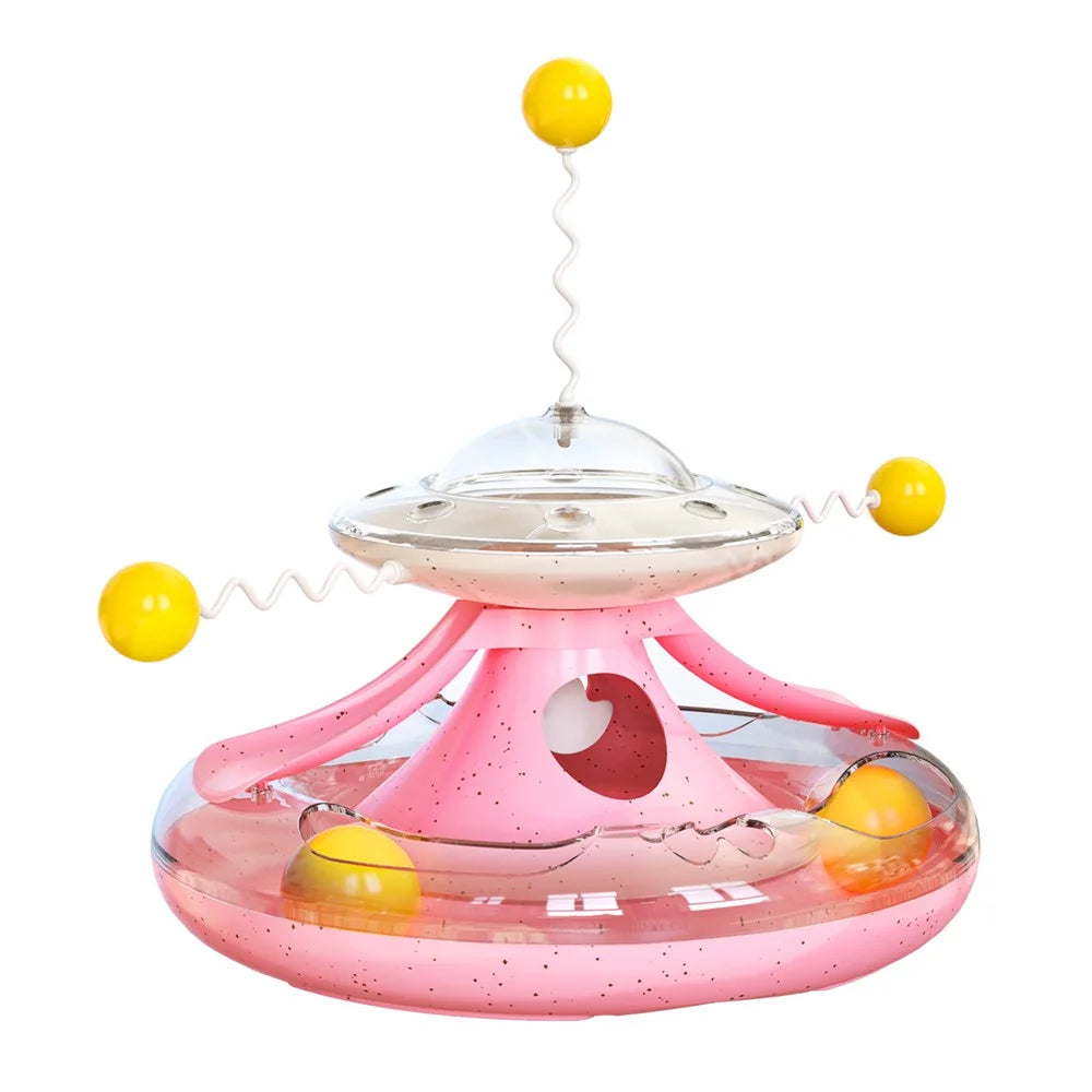 MZP-01 Cat Turntable Leaking Food Toy Pet Toy Gift Funny Cat Stick Cat Feeding Roller Turntable (CE / CPC / FDA / ROHS Certified, BPA Free) - Pink - 5