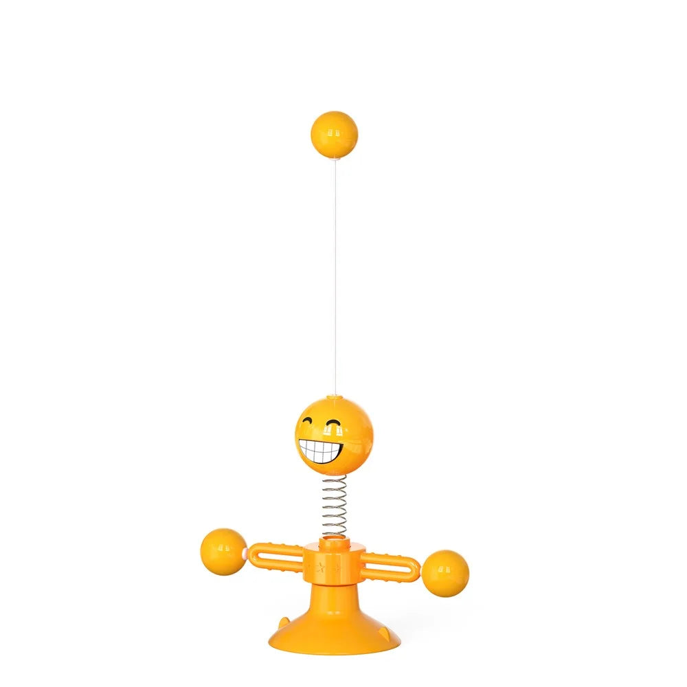 ZH-08 Rotating Windmill Spring Figure Cat Toys Gift with Feathers Interactive Cats Ball Toys Funny Exercise Kitten Teaser Toys for Indoor Pets - Orange - 3