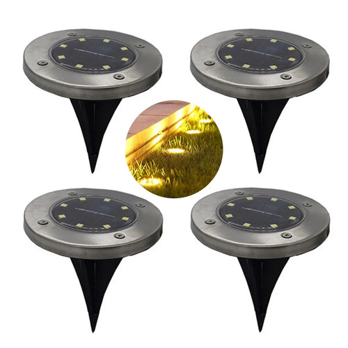 4Pcs 8LED Outdoor Gardening Lights Decorative Lamp with Warm Color for Yard Path - 1