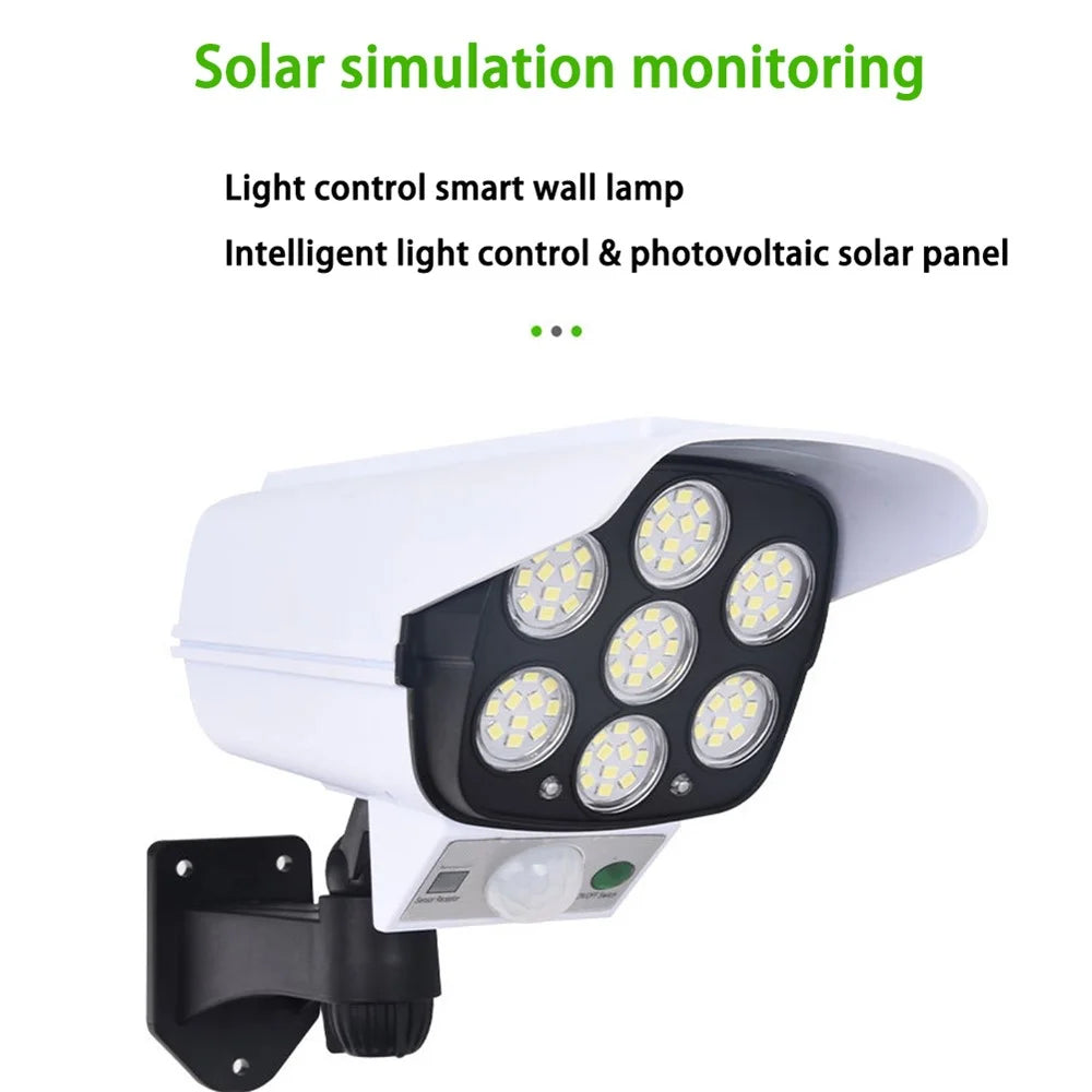 2178T Camera Type Solar 77 LED Light Motion Sensor Garden Lamp Wall-Mounted Street Light Searchlight with Remote - 4