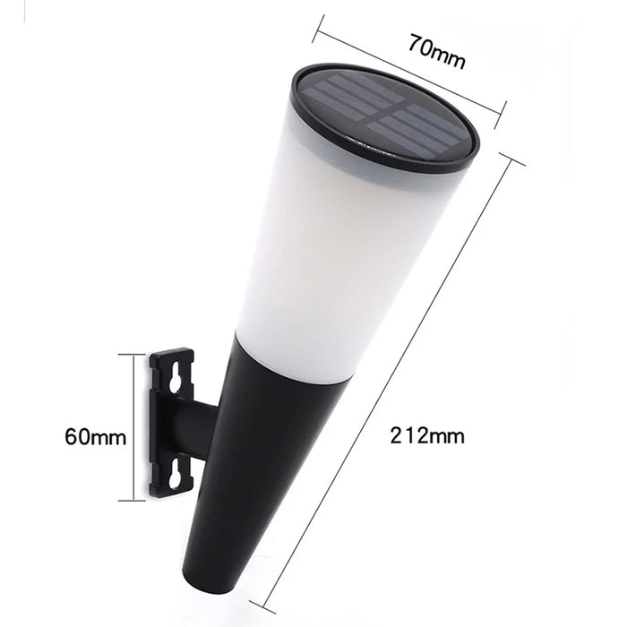 N230 2Pcs Torch Shape Outdoor Solar Light Waterproof Garden Yard Wall Mount LED Street Lamp - Dual Color - 7