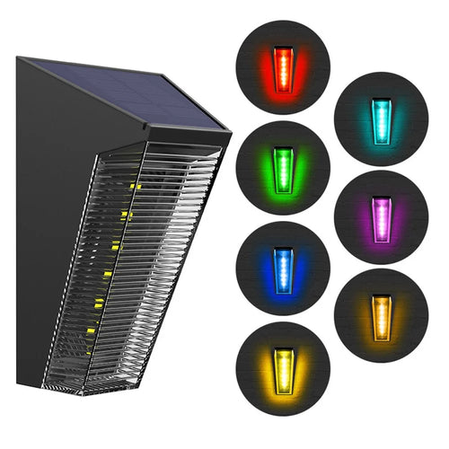 N772 4Pcs Outdoor Wall Lamp Waterproof Solar Light for Garden Street Landscape Balcony Decor - RGB Color - 1