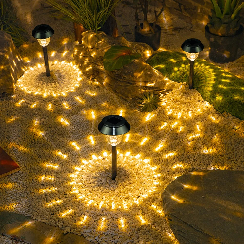 CIS-57453A 6Pcs / Set Stainless Steel Garden Light IP65 Waterproof Solar Powered Stake Lawn Lamp - 7