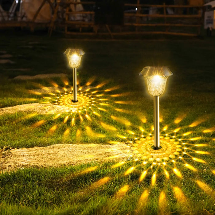 CIS-57453A 4Pcs / Set Stainless Steel Solar Stake Light IP65 Waterproof Garden Lamp for Lawn Patio Yard - 6