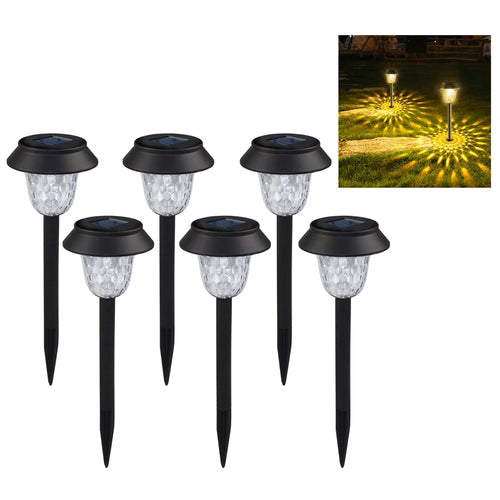 CIS-57454 6Pcs / Set IP65 Waterproof Garden Stake Light Solar Powered LED Lamp for Patio Yard Lawn - Warm White Light - 1