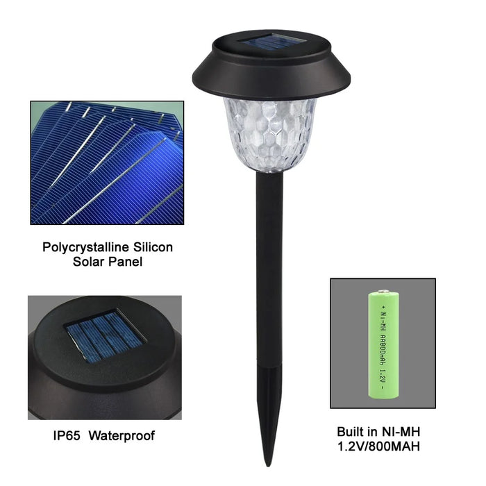CIS-57454 6Pcs / Set IP65 Waterproof Garden Stake Light Solar Powered LED Lamp for Patio Yard Lawn - Warm White Light - 2