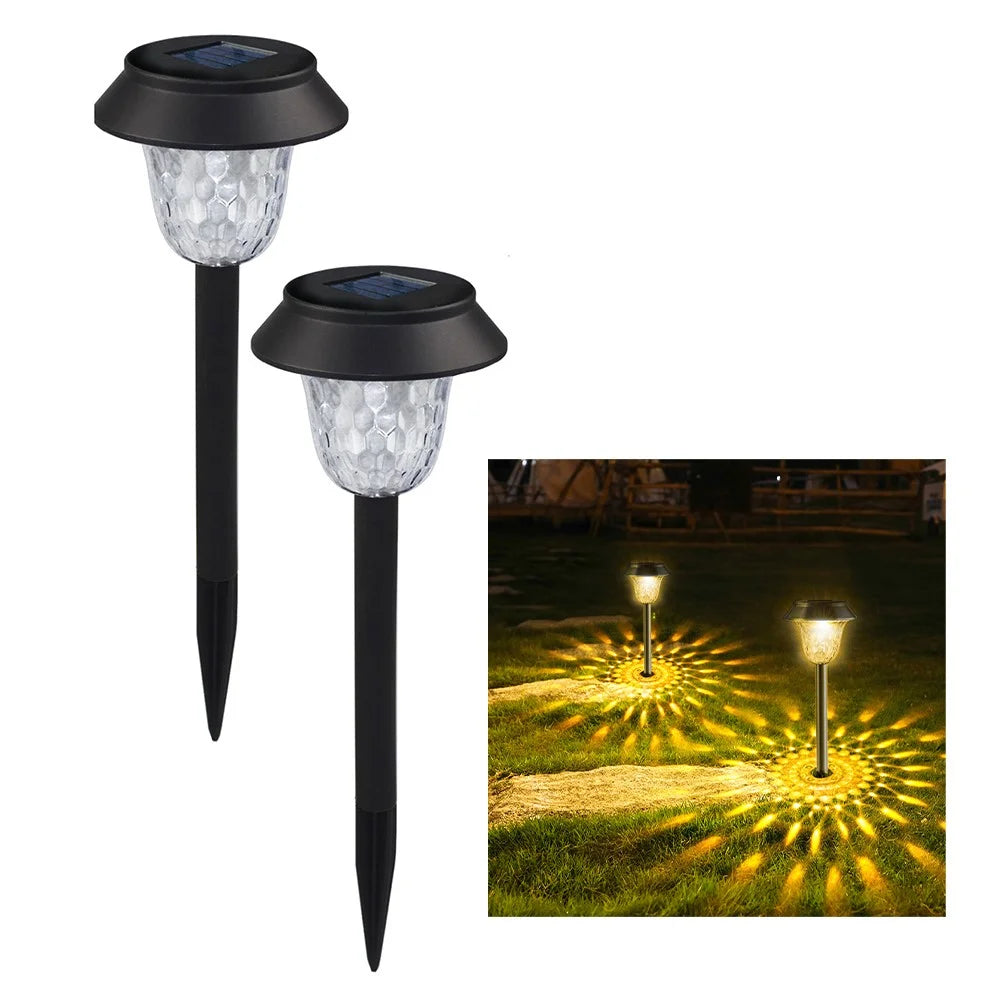 CIS-57454 2Pcs / Set Outdoor Garden Stake Solar Light IP65 Waterproof Lamp Walkway Path Yard Patio Decor - Warm White Light - 1