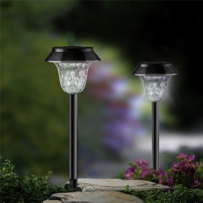 CIS-57454 2Pcs / Set Outdoor Garden Stake Solar Light IP65 Waterproof Lamp Walkway Path Yard Patio Decor - Warm White Light - 5