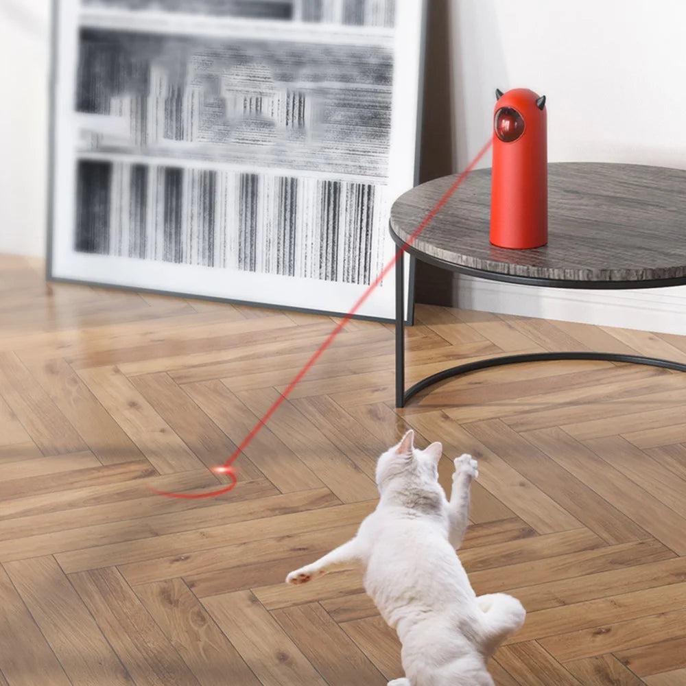 Automatic On / Off Laser Cat Teaser Built-in 3 Modes Silent Interactive Play Toy for Indoor Kitten / Dog / Puppy - Red / Devil - 4