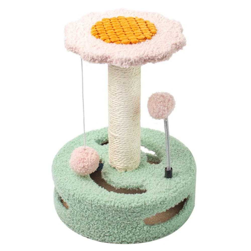 Cat Tree Cat Tower Pet Play Climbing Stand with Dangling Ball for Kittens Adult Cats - Green+Pink - 1